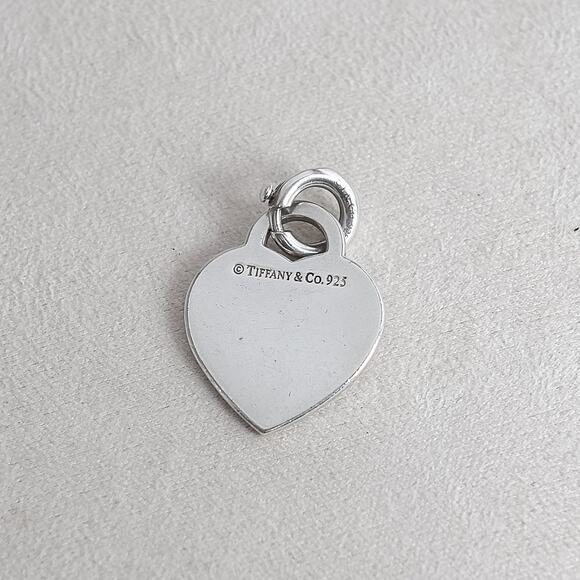 Tiffany & Co Notes Cursive Heart Tag Charm Sterling Silver Authentic 1" 6g - Picture 3 of 6